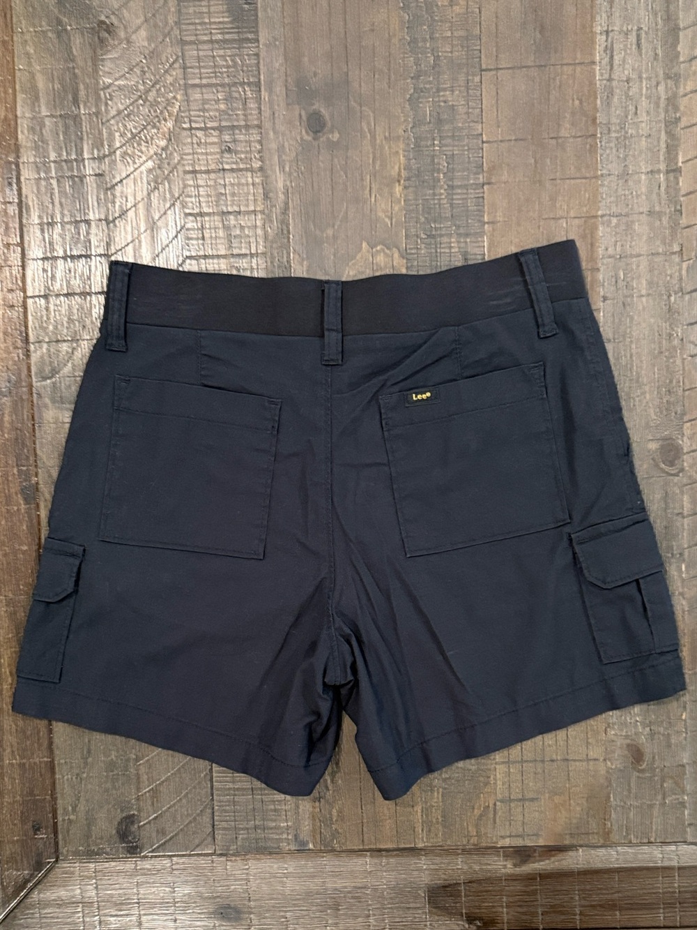 Lee Black Cargo Shorts Cotton Blend Pockets Belt Loops Casual Summer 4 - Picture 8 of 9